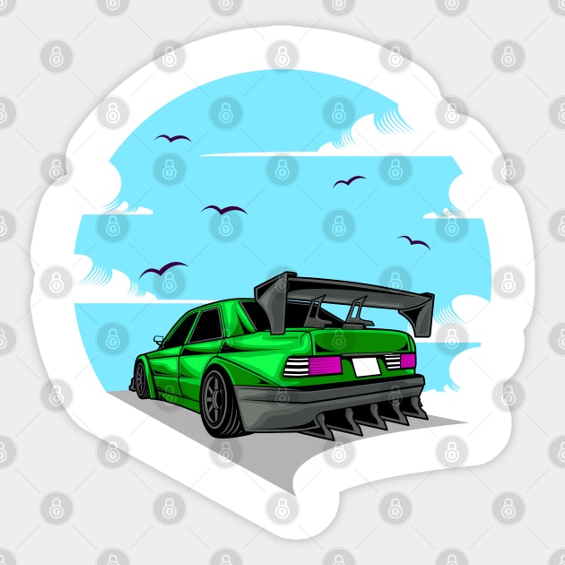 Powerful of germany car - Mercedes 190e Sticker by Car_Designer